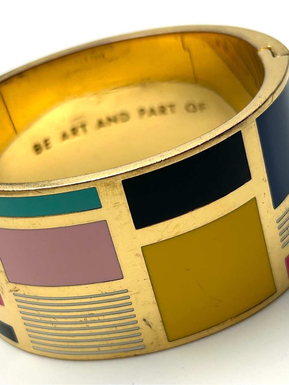 Kate Spade Be Art and Part Of Mondrian Collection Hinged Bangle Bracelet - Picture 3 of 5